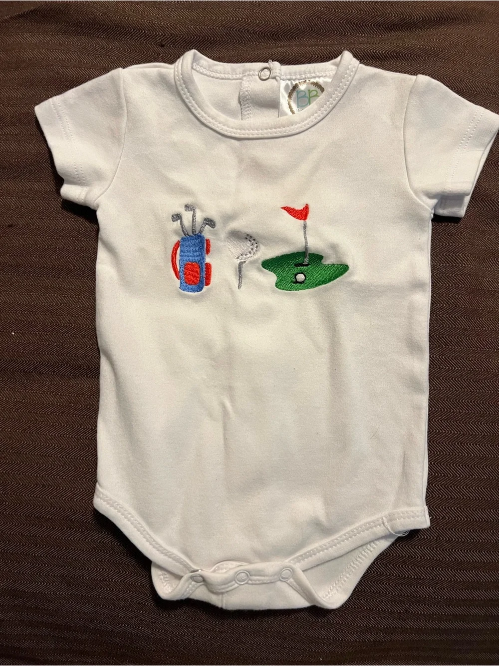 Blanks Boutique  Baby Boy 0-3 Months Golf Onesie